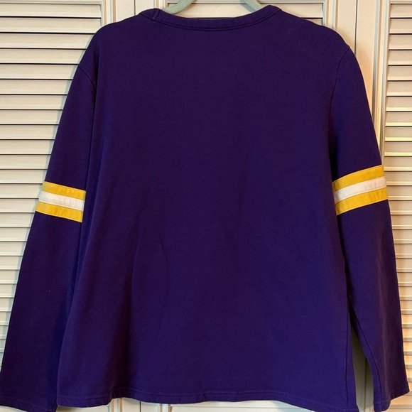 Women’s Fanatics Purple and Gold Lace-Up Minnesota Vikings Sweatshirt - Picture 4 of 6